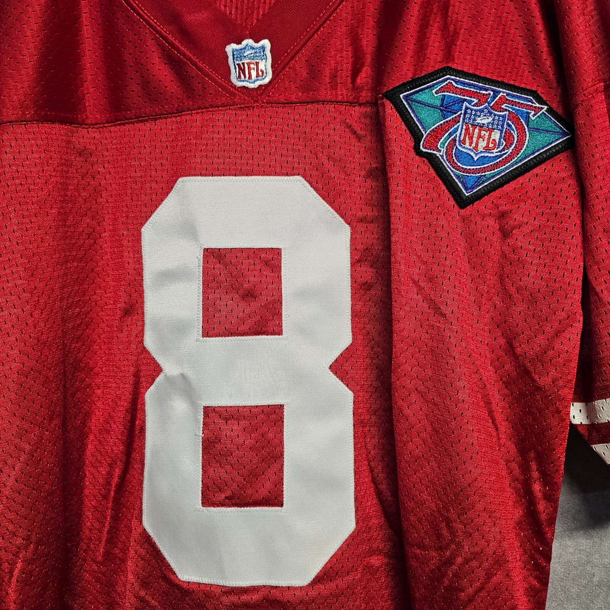 ユニフォーム Champion Steven Young 49ers NFL Jerseys Vintage Steve Young #8 San Francisco 49ers Champion NFL Jersey