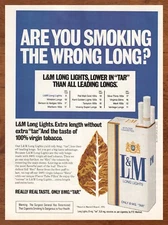 1977 L&M Long Lights Cigarettes Vintage Print Ad/Poster 70s Retro Bar Pop Art 