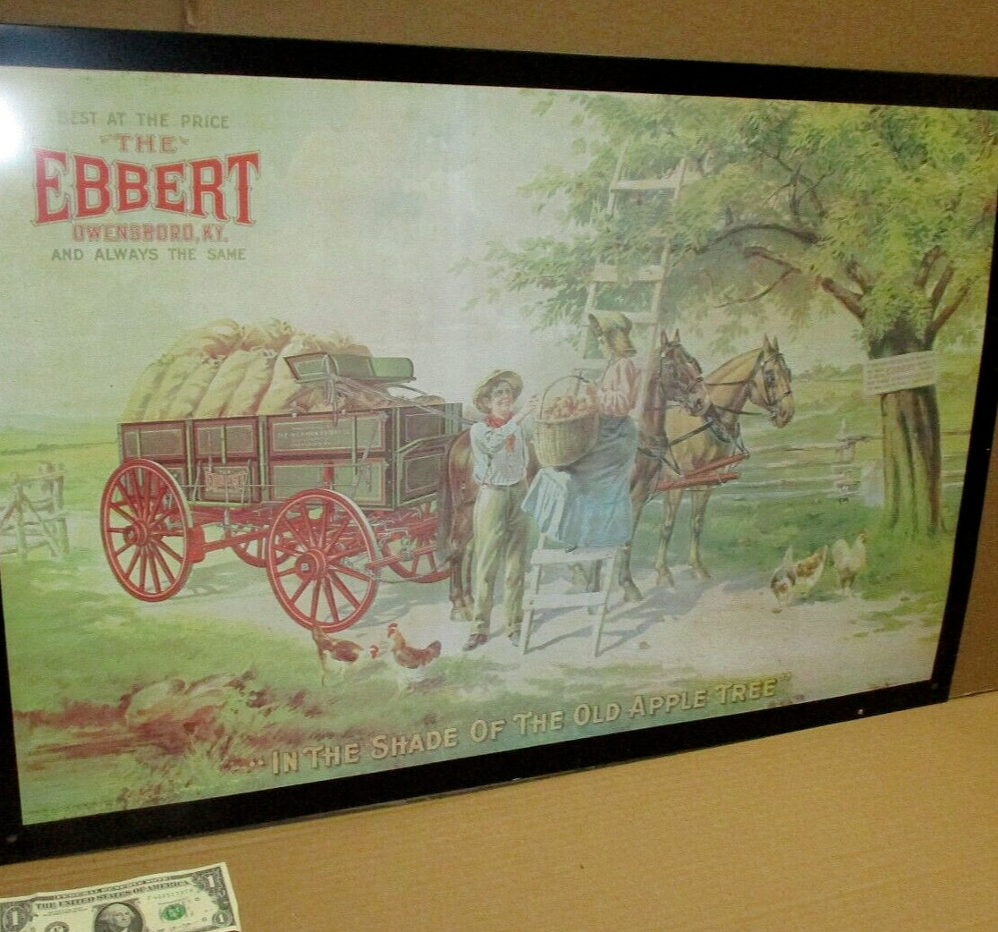 EBBERT WAGON - KENTUCKY In Shade of Old Apple Tree -32" GIANT SIZE- Ky Farm Sign