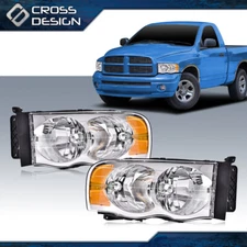 Pair Headlights Headlamp Fit For 2002-2005 Dodge Ram 1500 2500 3500