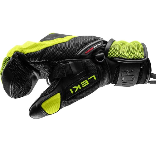 Leki WCR Venom 3D Junior Mittens, Black/Yellow, 7 - Picture 3 of 6