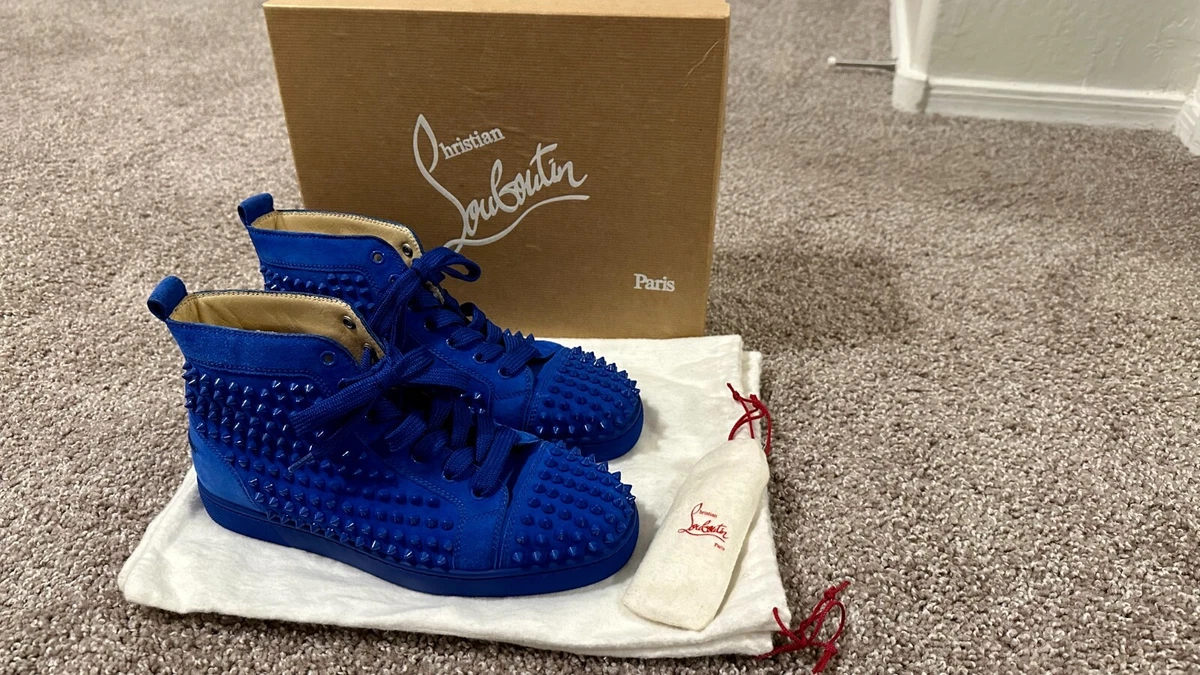 blue red bottom sneakers