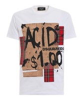 Dsquared2 Men's Acid Print Graphic Cotton T-Shirt - White
