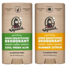 Dr. Squatch Aluminum-Free Natural Deodorant for Men, 2-Pack 2.65 oz