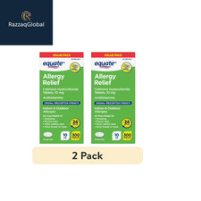  2 pk Equate 24 Hour Cetirizine Hydrochloride Allergy Relief Tablets 10 mg300pk