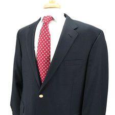 Jos A Bank 100 Wool Navy Blue Gold Button Blazer Sport Jacket 44R
