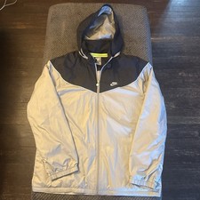 VTG Y2K 90s NIKE GRAY/BLACK FULL ZIP UP WINDB...