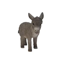 Medium Donkey Statue Standing Polyresin Garden Decor Realistic Outdoor Ornament