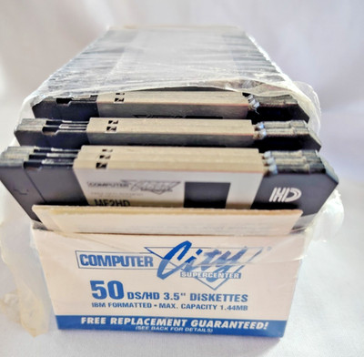 3.5'' Floppy Diskettes Computer City Brand 40 Remaining In Box New