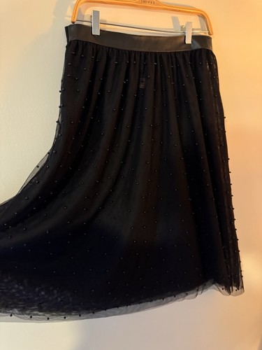 Victoria’s Secret NWT Shear Tulle Skirt, Black Beads Large - Picture 5 of 7
