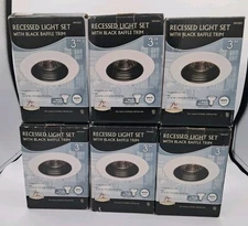 New! 6 - Patriot Lighting 3” White Recessed Light Set W/Junction Box & Bulb
