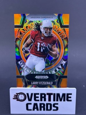 2025 Panini Prizm Black Larry Fitzgerald Kaleidoscopic Orange Prizm /49