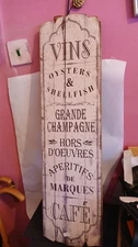 "vintage-style" French Cafe Distressed Wood Sign  23" x 8"