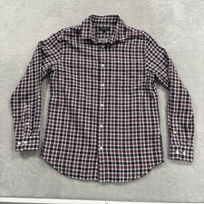 Banana Republic Button Up Shirt Men's Medium Soft Wash Standard Fit Plaid Red