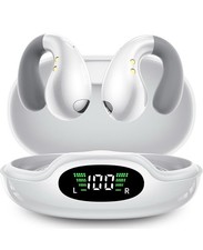 Ultra Open Ear Earbuds - Ergonomic Clip-On Earbuds, Bone Conduction Over-The-Ear