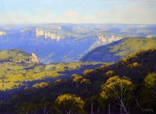 Original Oil Painting Blue Mountains Grose Valley Australian Landscape Art