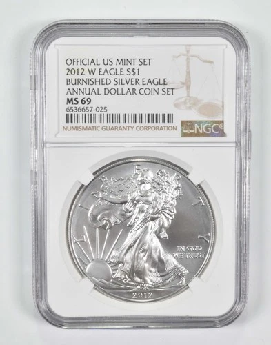 2012-W Burnished Annual Set - American Silver Eagle MS69 NGC *4442