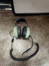 David Clark H10-76 Aviation Headset w/ Mic GA Plug Green Ear Cups USA