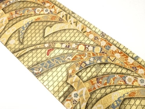 7235850: JAPANESE KIMONO / ANTIQUE FUKURO OBI / WOVEN NOSHI PATTERN | eBay