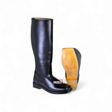 CIVIL WAR SQUARE TOE CAVALRY BOOTS   ACW BLACK LEATHER RIDING BOOTS,Made to Size