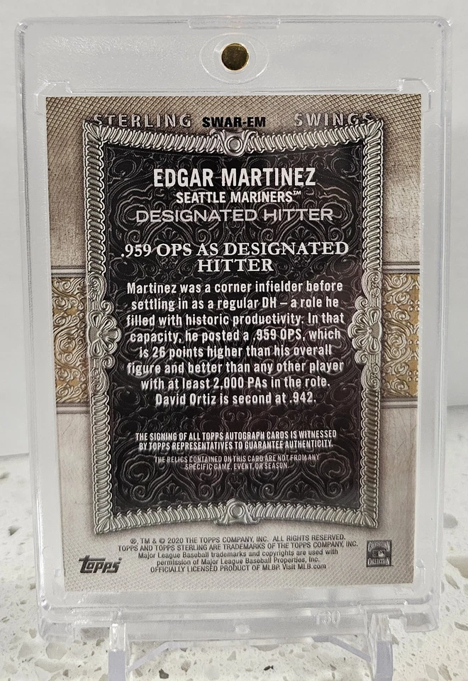 2020 Topps Sterling - Sterling Swings Autograph Relics Edgar Martinez... - Image 2 of 2