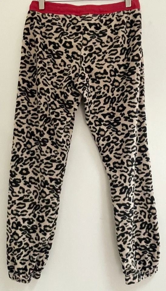 Niños Niñas Estampado Leopardo Acogedor Polar Cintura Ajustable Pantalones de Salón Marrón S 3/5 Foto 4 de 4