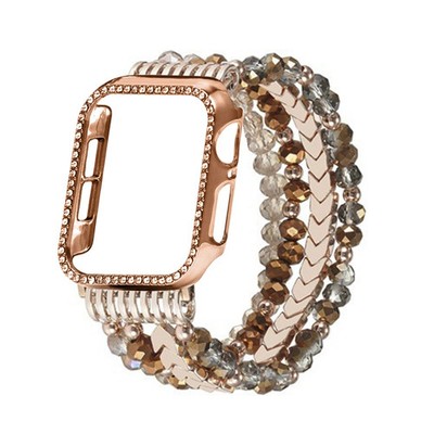 Lady Jewelry Band Strap+Bling Case for Apple Watch 11 10 9 8 7 6 5 4 SE 3 2 1