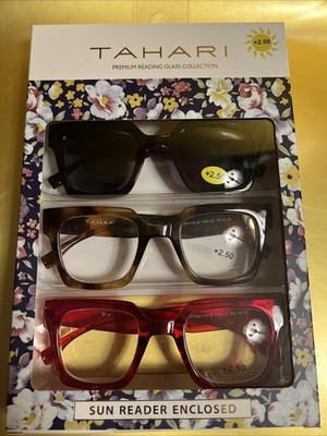 TAHARI Premium Reading Glass Collection READING GLASSES 3 PR  Set +2.50