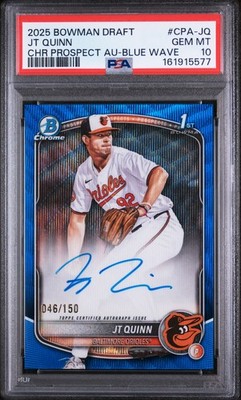 2025 Bowman Autographs #CPA-JQ Jt Quinn Chr Prospect Au-Blue Wave PSA 10