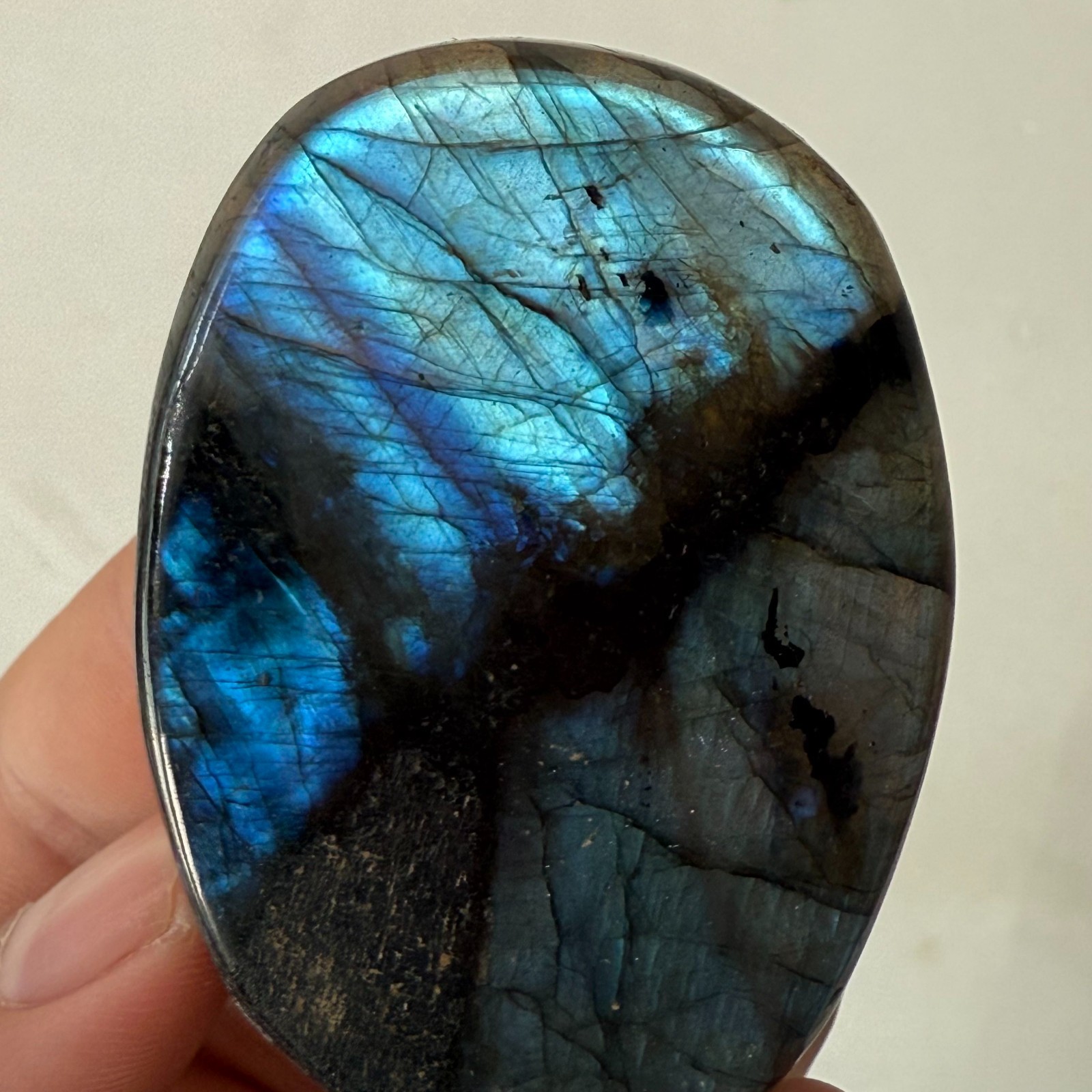 81g Natural Flashy Blue Labradorite Slab Crystal Quartz Healing Reiki