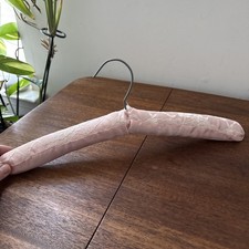 Vintage Pink Lace Padded Cloth Wire Ribbon Lingerie Clothing Hanger Prop Gift