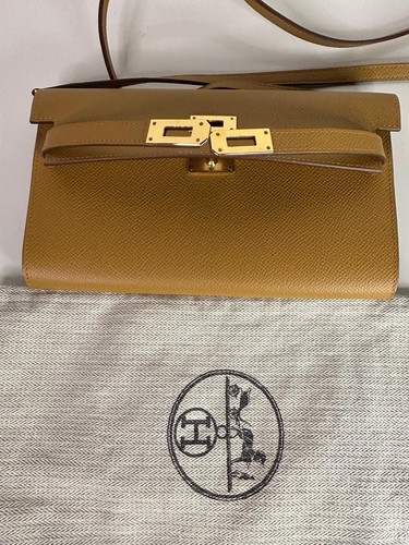 Hermes Kelly To Go Epsom Leather Gold Hardware Caramel Colour Handbag