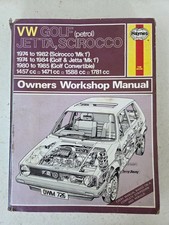 VW Golf MK1 Jetta Scirocco GTi Convertible Haynes Manual 1974 to 1985 GLi GTi