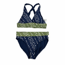 Cole of California size Medium Navy White  Green Bikini