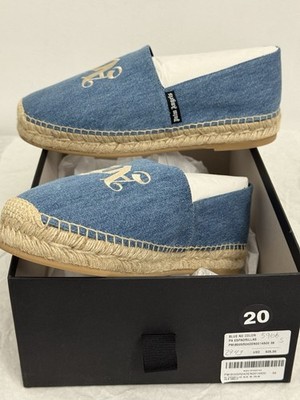 NEW Palm Angels Pa Denim Espadrille Women's Blue Sz 39