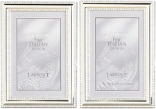 Elegant Silver-Plated Picture Frames with Beading, 5x7  4x6 Inches