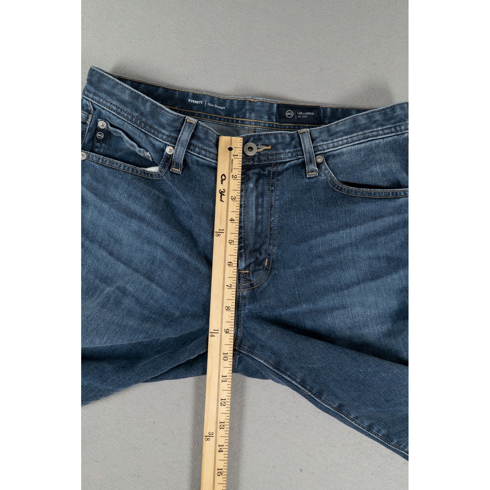 AG Adriano Goldschmied Mens Everett Slim Straight Leg Jeans Blue 32x32 Denim image 7