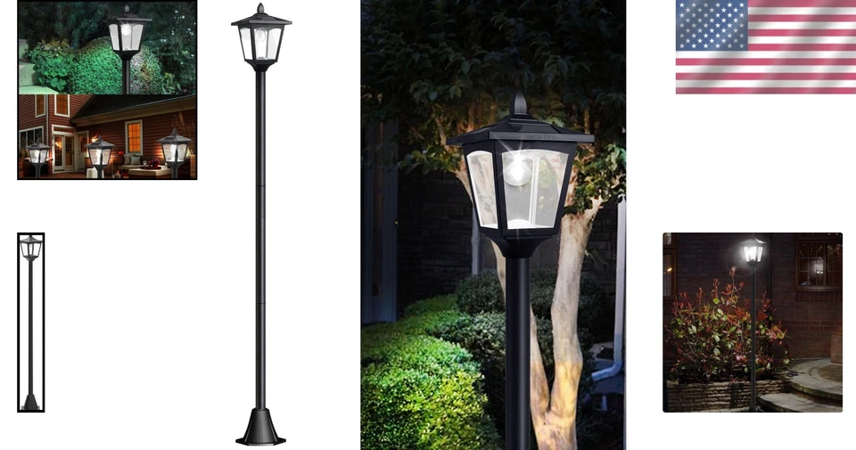 Poste de lámpara solar de fácil instalación - resistente a la intemperie Foto 2 de 4