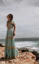 SPELL & THE GYPSY COLLECTIVE Ocean Gown Dress Sea Foam Size XS