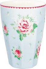 GreenGate French Latte cup hellblau Macchiato Becher Blumen Kaffeebecher geblümt