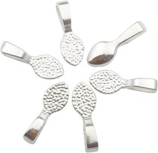 200 Shiny Silver Color Glue on Bails-Small Pendant Bails-Jewelry Bails for Or