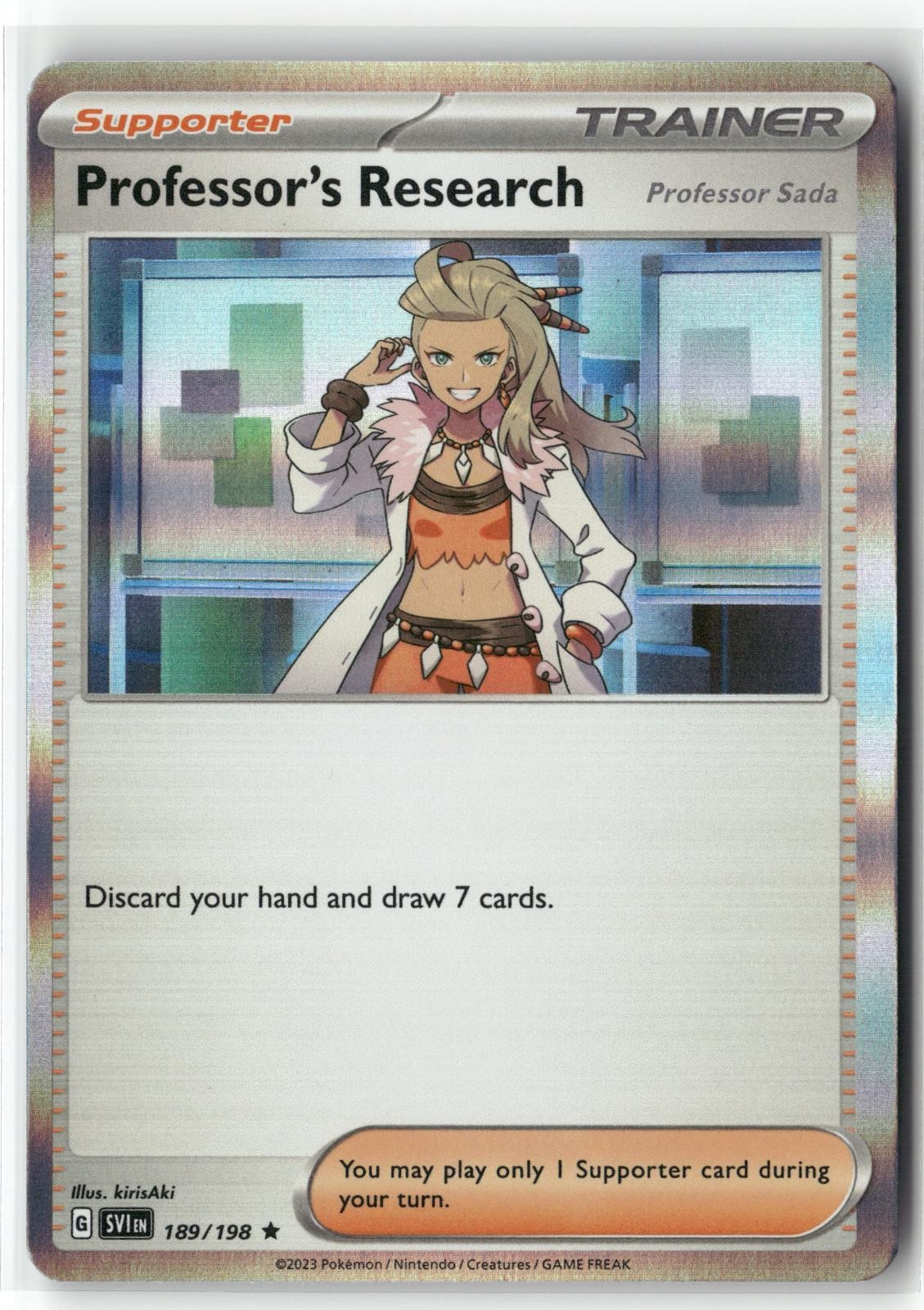 Professor's Research (Professor Sada) 189 Holo Scarlet & Violet Pokemon Holo NM