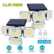 2Pack 333LED Motion Sensor Solar Lights Outdoor IP65 Waterproof Security Lamp US