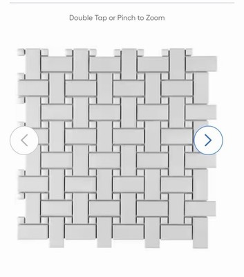 Affinity Tile Metro Basketweave White Glossy White Dot Porcelain Mosaic Wall