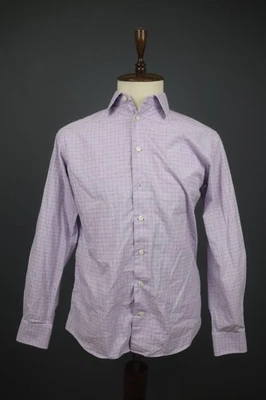 Eton Pink Plaid 100% Cotton Collared Long Sleeve Button-Up Dress Shirt Size 42 - Image 1 of 4