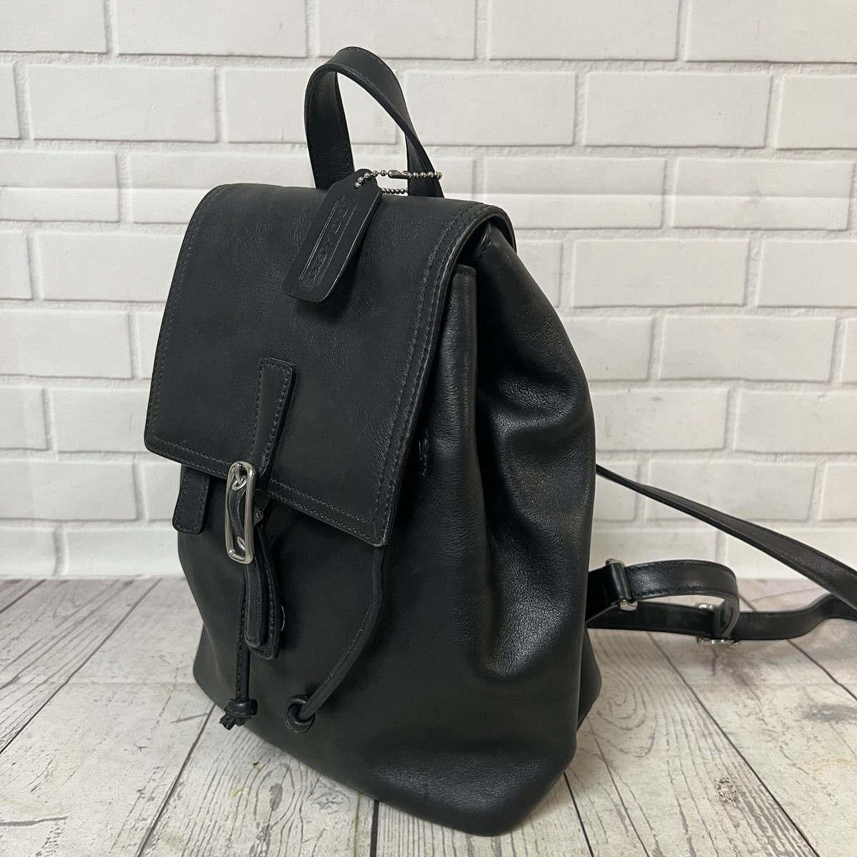 Coach Vintage Y2K Black Smooth Leather 9858 Legacy Backpack  display picture 1