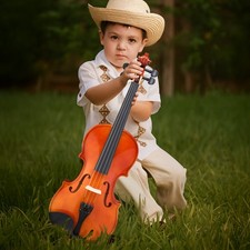 New 1/2 Size Basswood Natural Acoustic Violin Fiddle with Case Bow Rosin Set