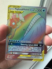 Pokemon Magikarp & Wailord GX 183/181 Sole e Luna Team Up Arcobaleno Segreto Raro quasi nuovo