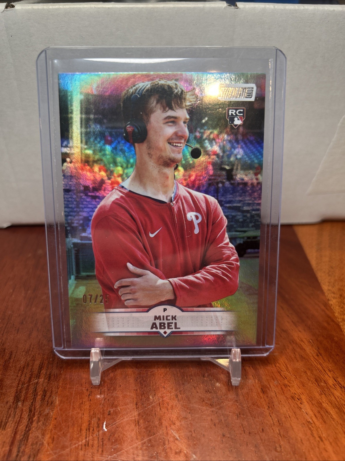 2025 Topps Stadium Club Mick Abel Rainbow Foil Board /25 Rookie