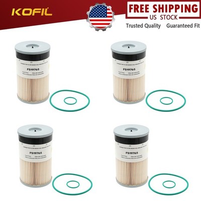 4* For Fleetguard Fuel Water Separator Filter FS19765 Cummins ISX Paccar MX